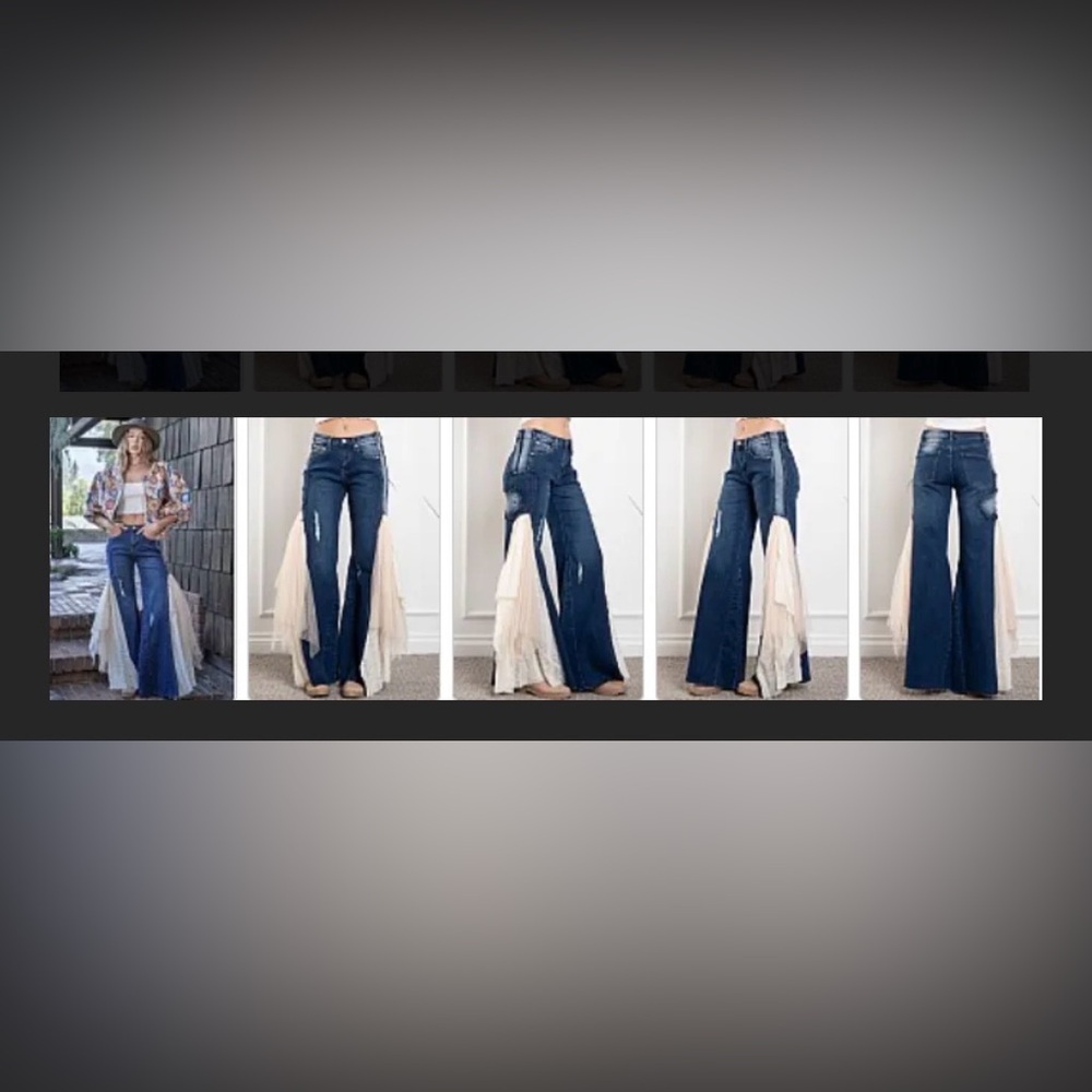 Chic Flare Jeans with Cream Accents